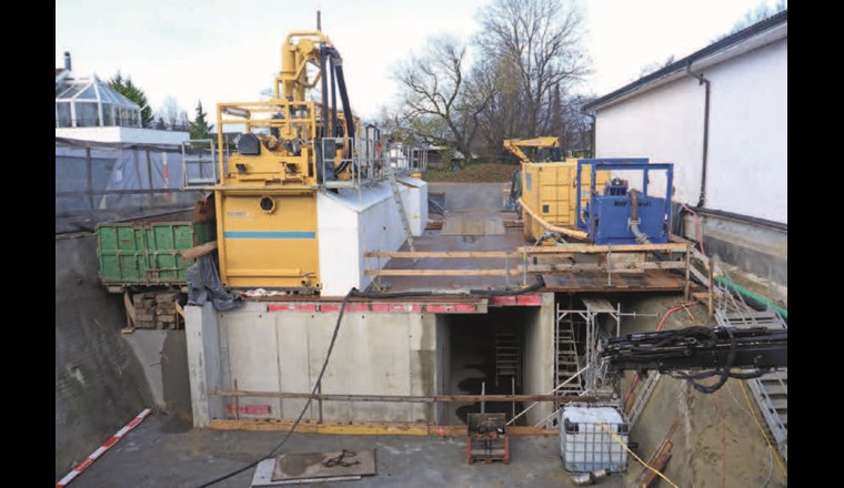 Weitere Einrichtungen für die Bohrarbeiten.