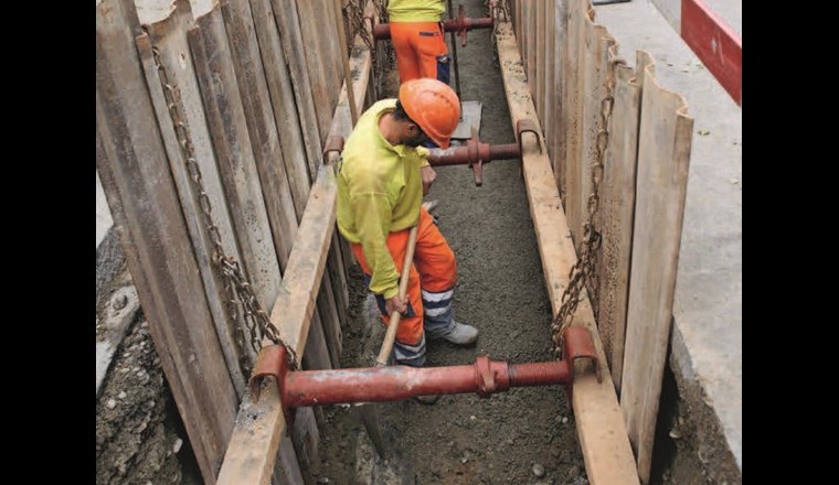 Ab einer Aushubtiefe von 1,5 m sind Gräben und Baugruben zu sichern.