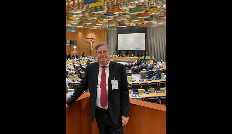 René Bautz au siège de l'ONU à New York.