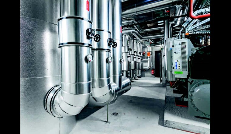 Eine von sechs Energiezentralen mit Wärmepumpe.