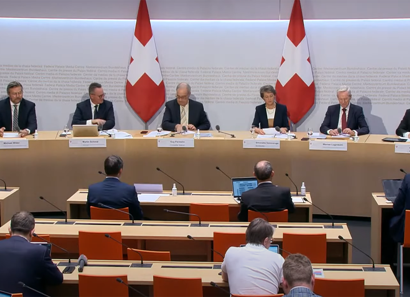 Medienkonferenz des Bundesrates (Quelle: YouTube)