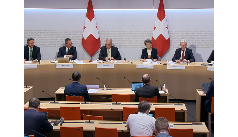 Medienkonferenz des Bundesrates (Quelle: YouTube)