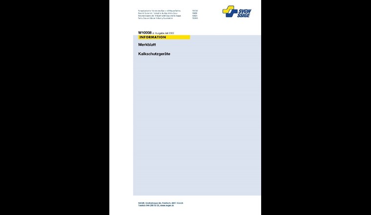 Das Merkblatt W10008 d «Kalkschutzgeräte» wurde überarbeitet. (Bild: ©SVGW)