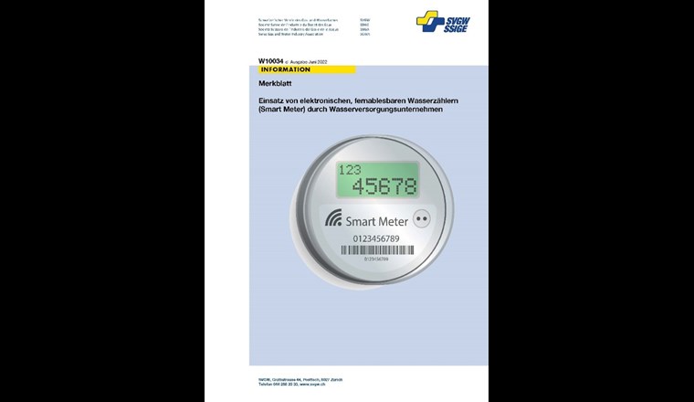 Das Merkblatt W10034 d «Einsatz von elektronischen, fernablesbaren Wasserzählern (Smart Meter) durch Wasserversorgungsunternehmen» ist neu dazugekommen. (Bild: ©SVGW)