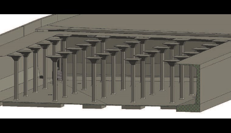 Blick in Kammer 1 des Wasserreservoirs Strickhof in der Stadt Zürich.