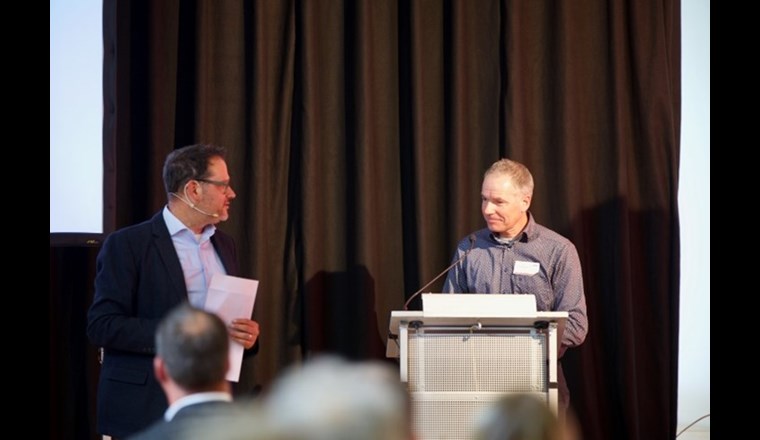 Stefan Güpfert und Rolf Meier, SVGW, in der Session betreffend Nutzung von Wasser
(Bild: ©Geothermie-Schweiz / Roland J. Keller)