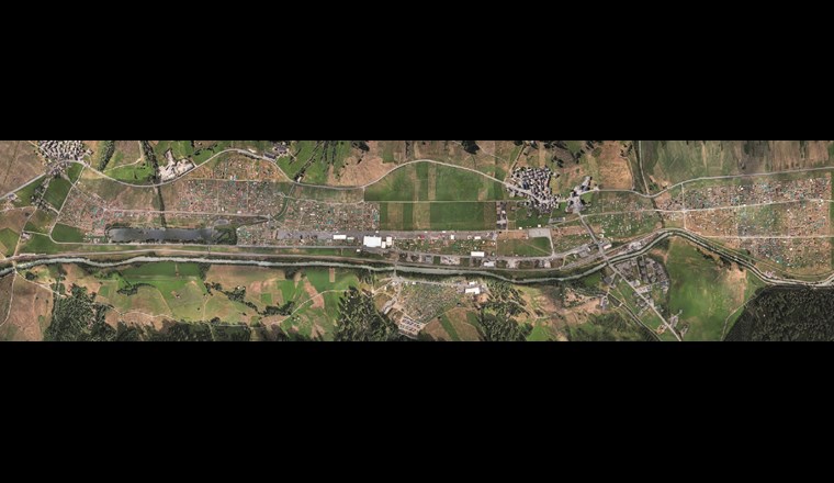 Luftbild Lagerplatz Mova zwischen Geschinen und Obergesteln im Goms. (© Verein Bula 2021/Marcel Sokoll)