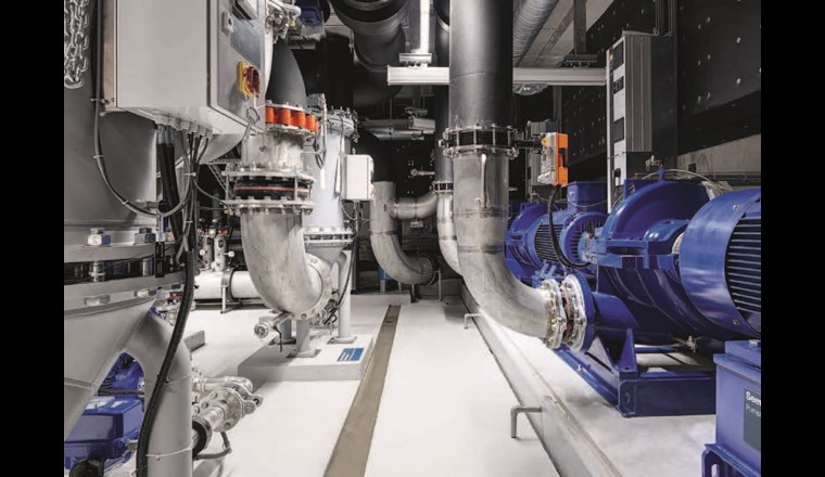 Seewasserpumpe, Pumpleistung 3 × 650 m3/h (Seewasserzentrale Energieverbund Escherwiese). (© ewz)