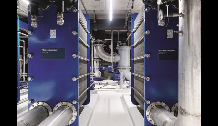 Plattentauscher, 3 × 2400 kW (Seewasserzentrale Energieverbund Escherwiese). (© ewz)