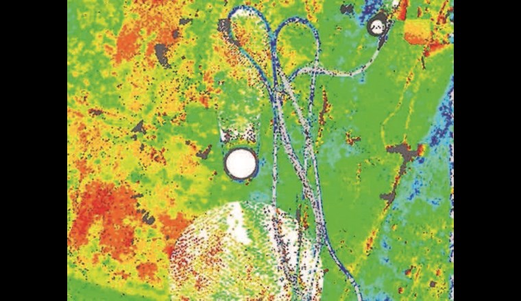 Fig. 9 Schlauch am Boden – Auswertung Schichtdicke.