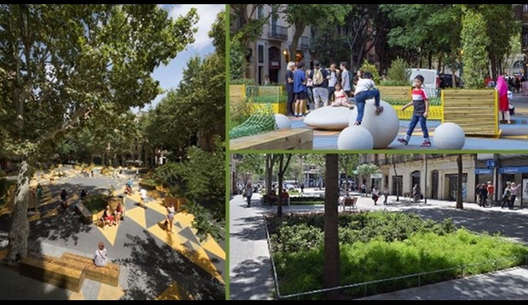 Barçelonas «Superblocks» schaffen Raum, Begegnungszonen und viel Platz für Familien und die ganze Bevölkerung.