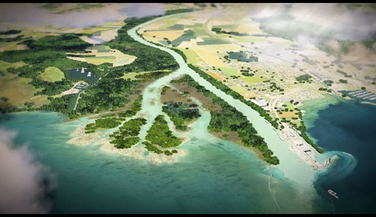 Geplante Revitalisierung an der Rhonemündung in den Genfersee (Visualisierung). (© 3e correction du Rhône)