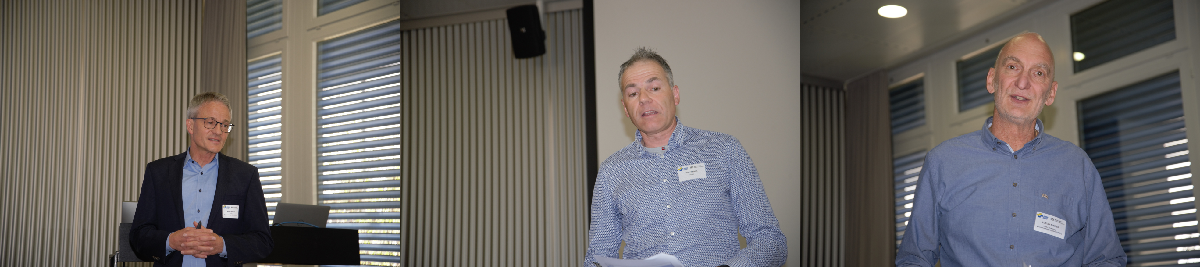 Begrüsst wurden die Teilnehmenden des Fachaustauschs Rohrnetz von Martin Roth (l.) und Rolf Meier, durch die Tagung führte Adrian Rieder.