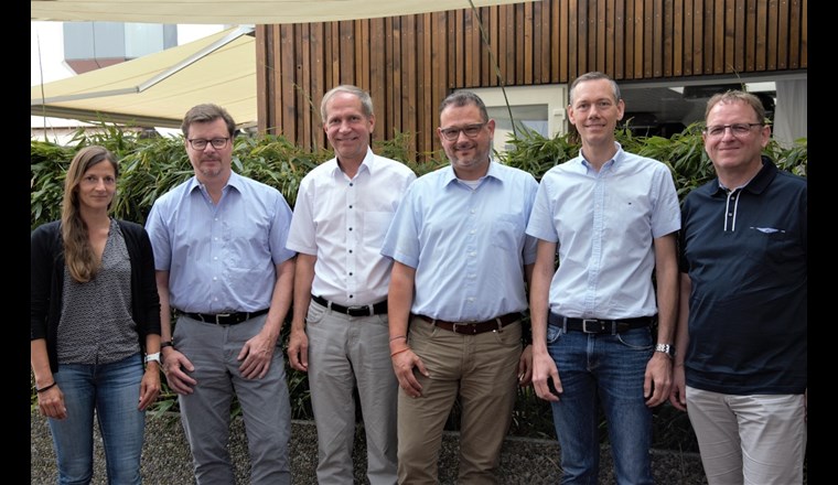 Vorsitzende und Sekretäre der FW-Haupt- und -Unterkommissionen (v.l.): Monika Mörsch und Laurent Roquier (Vorsitzende und Sekretär der FW-UK1), Michael Sarbach und Stefan Güpfert (Vorsitzender und Sekretär der FW-HK), Patrick Steiger und Bernhard Feuerhuber (Vorsitzender und Sekretär der FW-UK2)