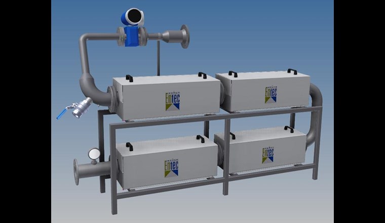 Besticht durch die kompakte Bauweise. Ultraschallreaktoren der im Sommer 2018 geplanten Desintegrationsanlage.
