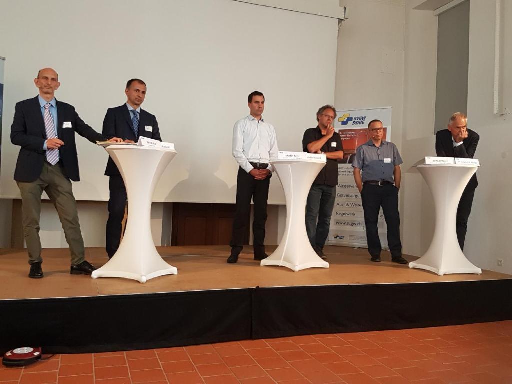 V.l.n.r. Felix Walter, Ecoplan; André Olschewski, SVGW; Martin Rufer, SBV; Martin Bossard, BioSuisse; Samuel Vogel, BLW; Stephan Müller, Bafu 