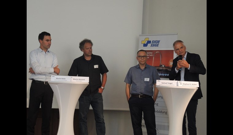 Martin Rufer, Schweizer Bauernverband (SBV), Martin Bosshard, BioSuisse, Samuel Vogel, Bundesamt für Landwirtschaft (BLW), Stephan Müller, Bundesamt für Umwelt (Bafu)