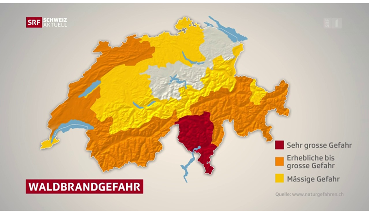Im Tessin und in den Bündner Südtälern sind Feuer im Freien absolut verboten.