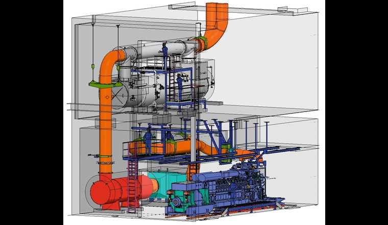 Exemple 4: La chaleur industrielle peut être produite tout au long de l'année.  C'est pourquoi une centrale de cogénération peut contribuer efficacement à l'approvisionnement en énergie grâce au fonctionnement à pleine charge. (Source : Roche Basel)