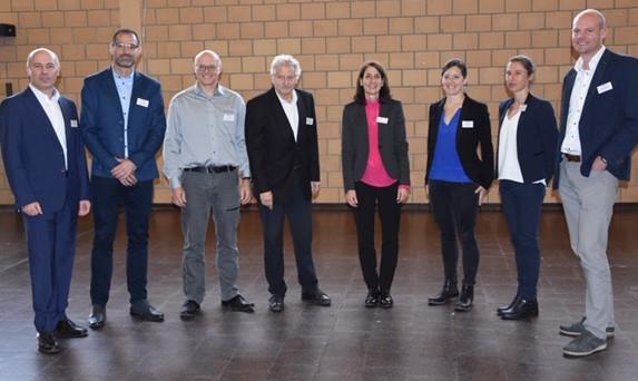 Referenten der Wasserfachtagung 2018 in Thun (v.l ): Roberto Planta, Stefan Mürner, Patrick Erni, Markus Boller, Daniela Guardia-Lippuner, Eva Lieberherr, Sabrina Bahnmüller und Andreas Peter