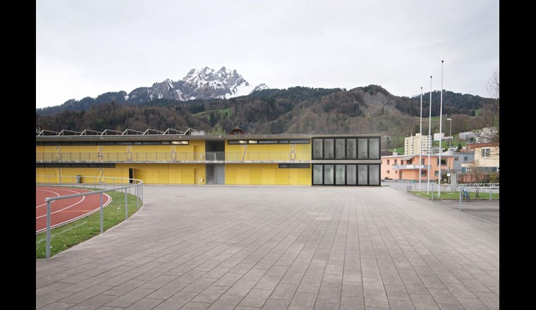 Visualisierung der zukünftigen See-Energie Zentrale in Horw (gläserne Anbau)