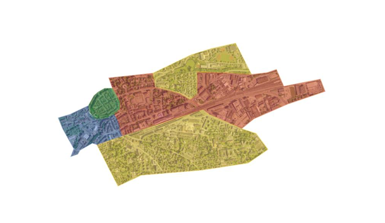 Fig. 5 Schematische Darstellung einer Energieplanung mit gebietsspezifischen Handlungsanweisungen für Energiedienstleister und Gasversorger