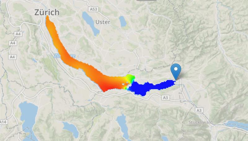 www.meteolakes.ch zeigt die aktuellen und auch die prognostizierten Temperaturen vom Zürichsee.