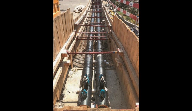 Die Kunststoffverbundmantelrohre (KMR) sind zwar isoliert, nicht aber alle Teile der Armaturen. Die unisolierten Stellen weisen die volle Mediumtemperatur auf.