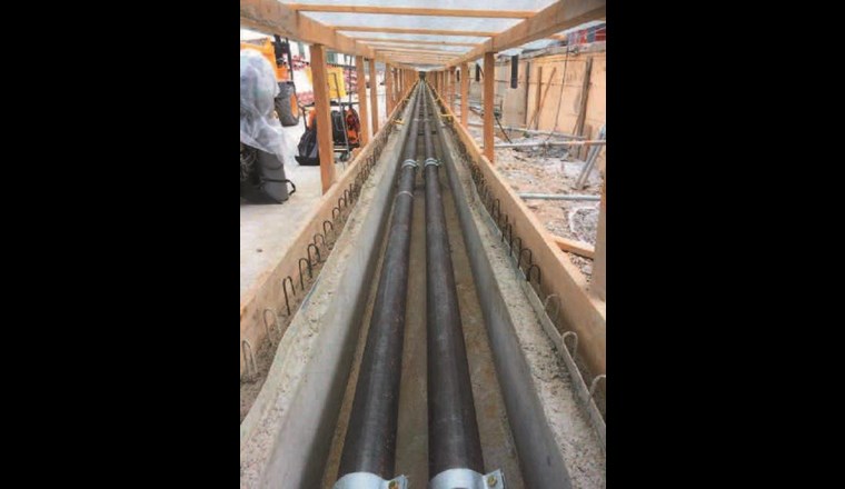 Schubgesicherte Verlegung der Rohre