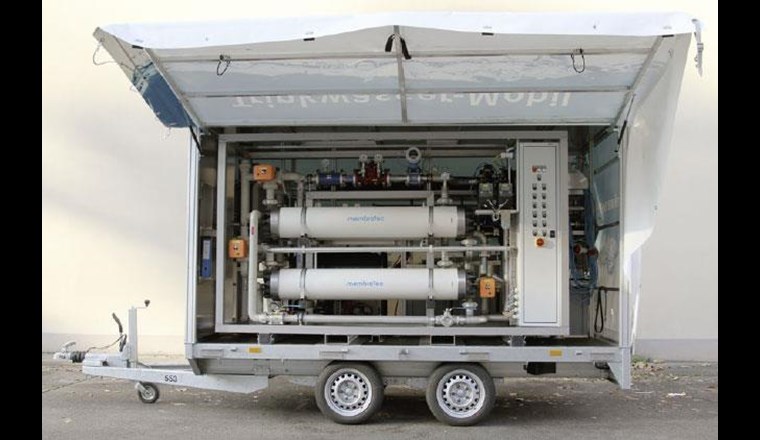 Mobile Trinkwasseraufbereitung der IWB.