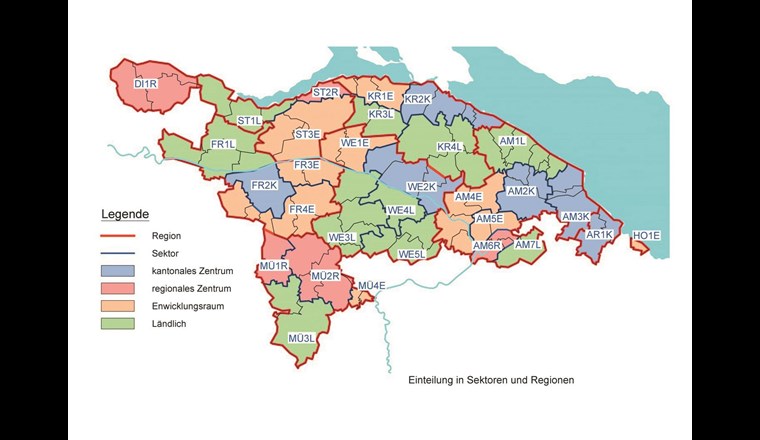 Übersicht von Sektoren und Regionen
