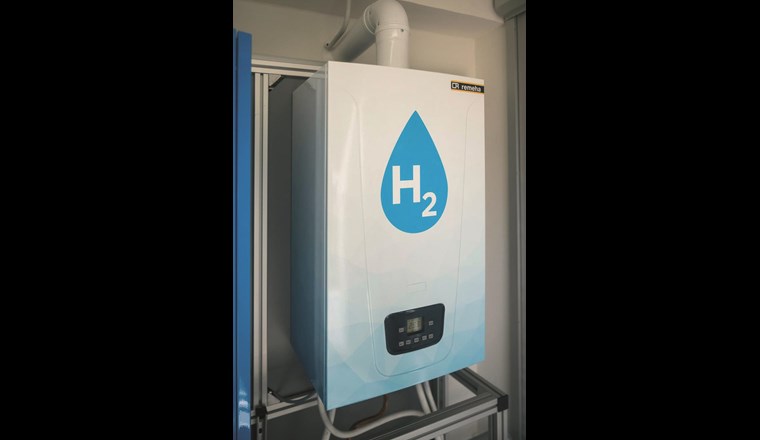 Die mit reinem Wasserstoff betriebene Heizung im Feldtest in Rozenburg NL (Quellen: ZVG, Gazette 1/19)