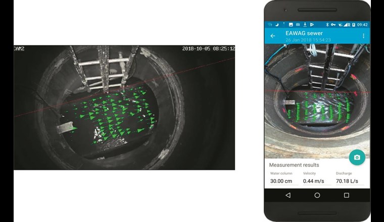 Links: Beweisbild einer Messung, für die eine Überwachungskamera eingesetzt wurde.
Rechts: Beweisbild einer Messung durchgeführt mit der DischargeApp.