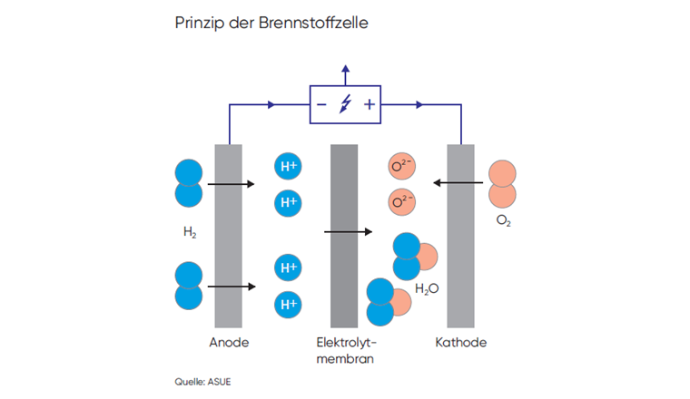Prinzip der Brennstoffzelle