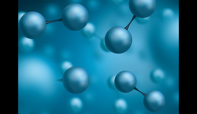 Grafische Darstellung von Wasserstoff-Molekülen (Bild: Bundesanstalt für Materialforschung)