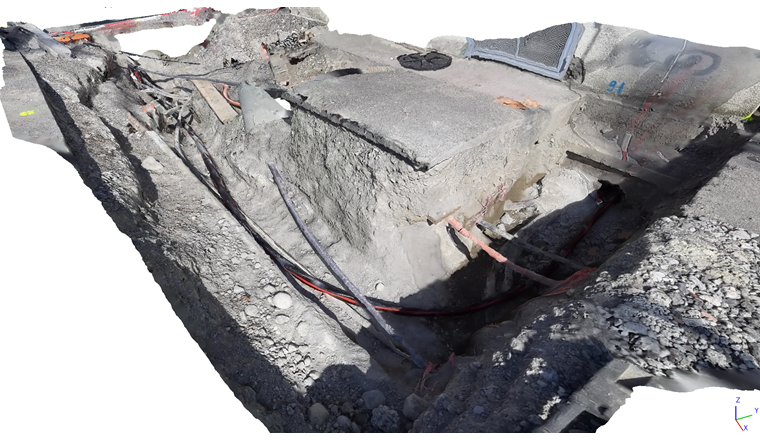 Fig. 4 Modélisation d’un chantier électrique en 3D.