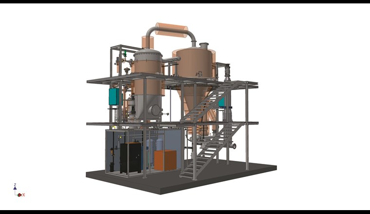 Modell des Holzkohlekraftwerks