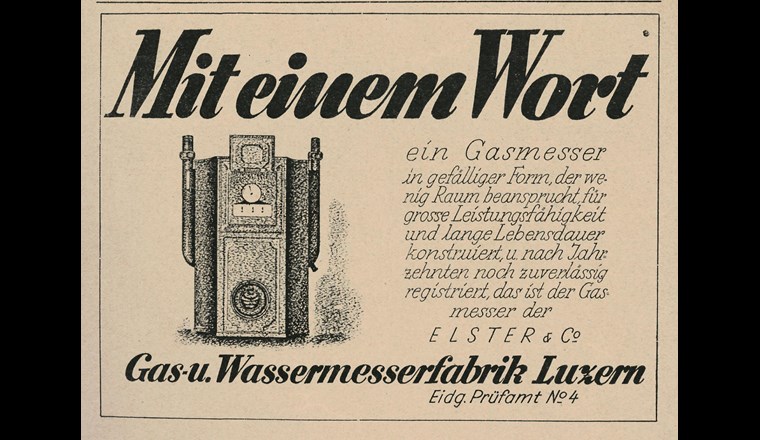 Gasmesser - mit diesem einen Wort fing 1926 die Inserategeschichte des Monats-Bulletins an.