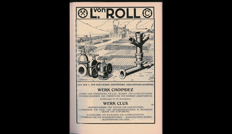 Der Inserateschwund macht auch Aqua & Gas zu schaffen, aber manche Inserenten wie von Roll halten uns seit 1926 die Treue.