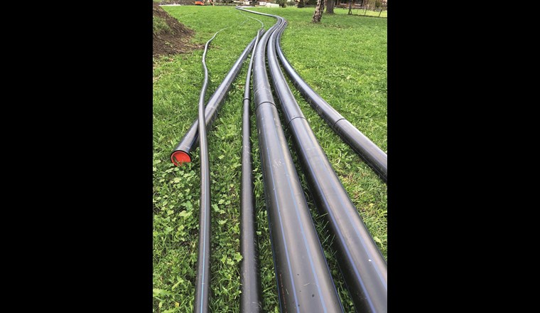Bau des neuen Grundwasserbrunnens in Frutigen, Kanton Bern.