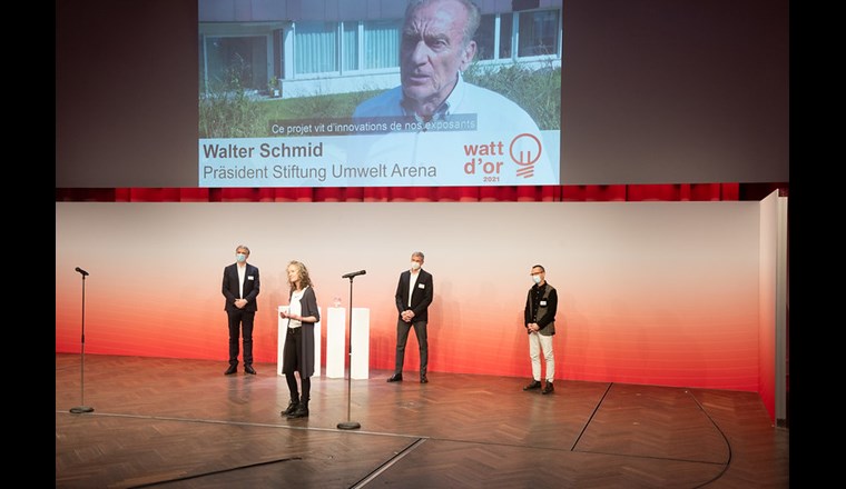 Umwelt Arena Schweiz und René Schmid Architekten AG: Die Überbauung in Männedorf ist ein ökologisches und ökonomisches Vorzeigeprojekt. (© BFE)