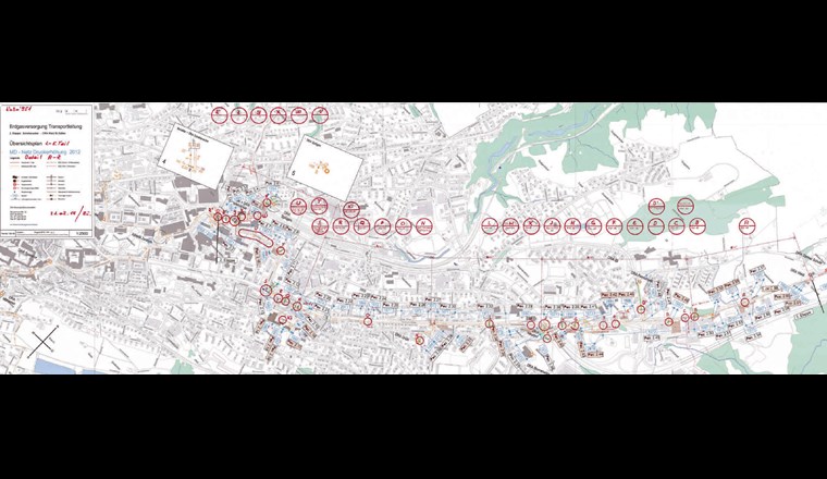 Etappenausschnitt der lokalen Sanierungsstellen mit den jeweiligen Sanierungsterminen.