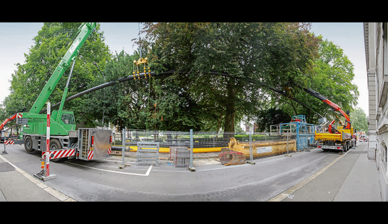 Einzug des Mediumrohrs durch die Firma Schenk AG