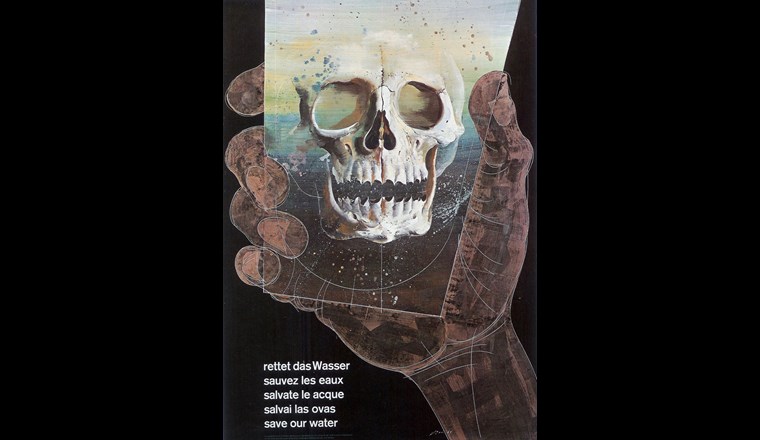 Vor genau sechzig Jahren brachte der Luzerner Künstler Hans Erni den damals prekären Zustand der hiesigen Gewässer auf den Punkt resp. aufs Plakat. Ein Film zu Ehren des Jubiläums dokumentiert den Wandel von den verschmutzten Gewässern zu den naturnahen Gewässerräumen. (© Hans Erni)