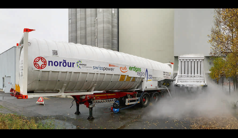 Fig. 4 Einspeisung von LBG ins Gasnetz bei Kleinhüningen 2018. (© Nordur Power SNG AG)