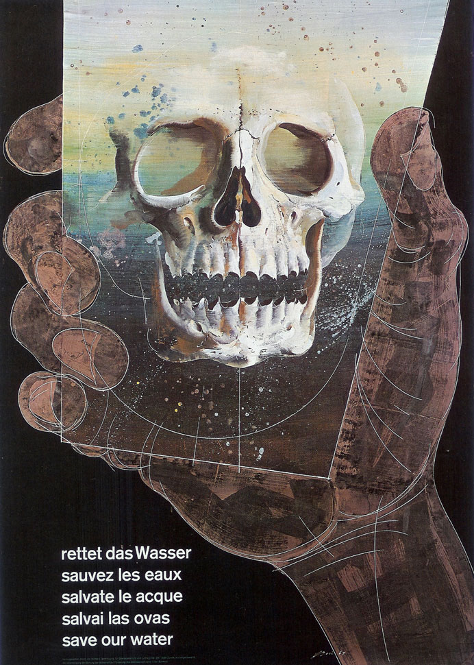 Esattamente 60 anni fa, l’artista lucernese Hans Erni ha creato il manifesto «salvate le acque». (© Hans Erni)