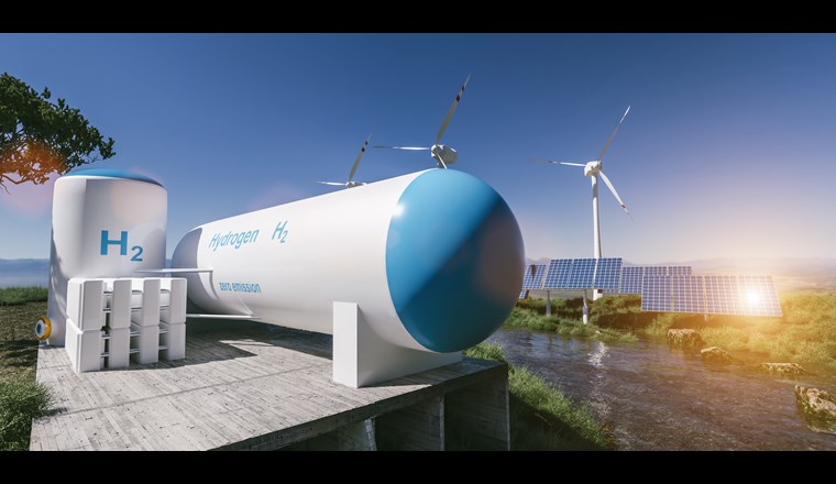 Symbolbild einer Produktionsanlage für grünen Wasserstoff. (Quelle: Alexander Kirch, 123rf.com)