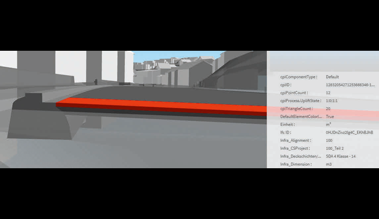 3D-Modell Strassenkörper mit Attributierung