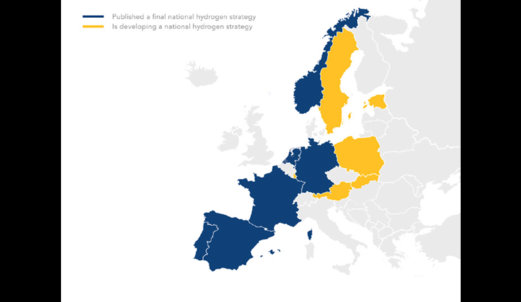 Fig. 1 Stand nationale Wassserstoffstrategien [1].