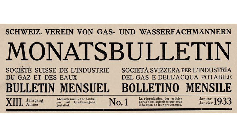 In der ersten Phase seines Bestehens wandelt sich das Bulletin gering: Die Buchstaben wurden gross und weniger bullig, der Bindestrich wurde im Titel fallengelassen, aber die Serifen blieben. Das Thema Gas verlor an Dominanz, Artikel zu Wasserthemen wurden immer mehr, und der Heftumfang legte langsam zu.